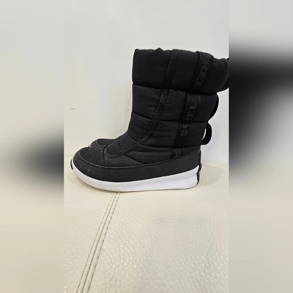 SOREL Out N About Puffy WINTER WATERPROOF Boots Matte Black Warm Shoes 8.5 - Picture 8 of 9